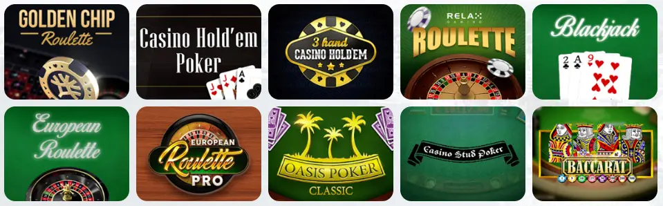Jeux de table au LEON CASINO